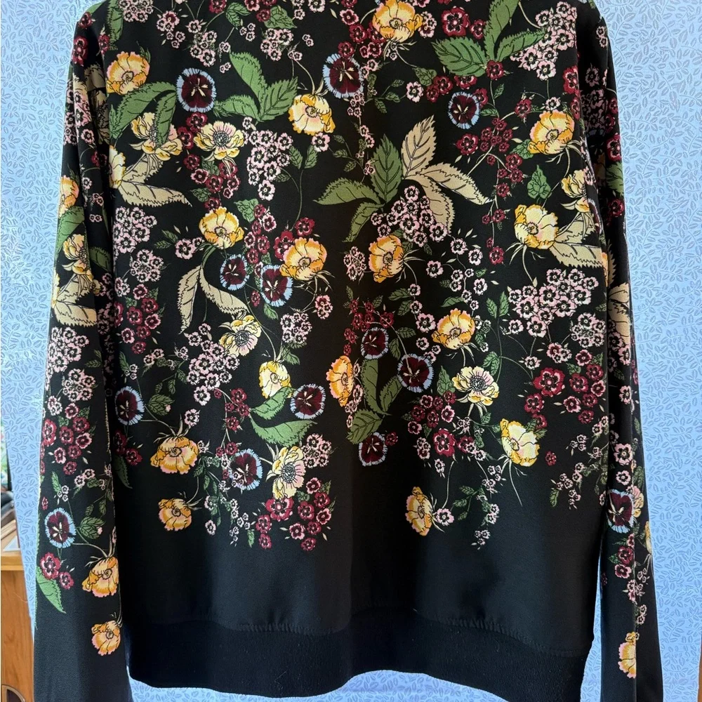 Women’s One Hart Floral Black Bomber Jacket - Size L - Picture 3 of 9